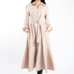 Rochie camasa cu cordon si fusta ampla