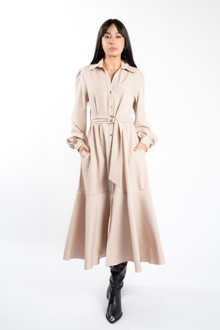 Rochie camasa cu cordon si fusta ampla - imagine 1