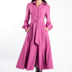 Rochie camasa cu cordon si fusta ampla