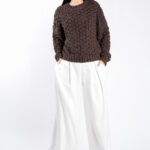 Pulover texturat oversized Brown