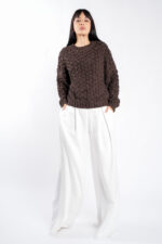 Pulover texturat oversized Brown