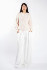 Pulover texturat oversized Ivory