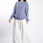 Pulover texturat oversized Lavender