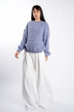 Pulover texturat oversized Lavender