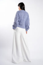 Pulover texturat oversized Lavender - imagine 3