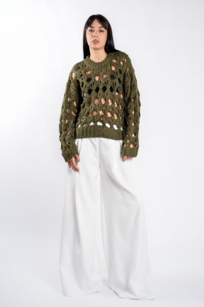 Pulover crosetat Green