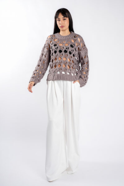 Pulover crosetat Lilac - imagine 2