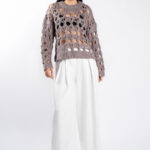 Pulover crosetat Lilac