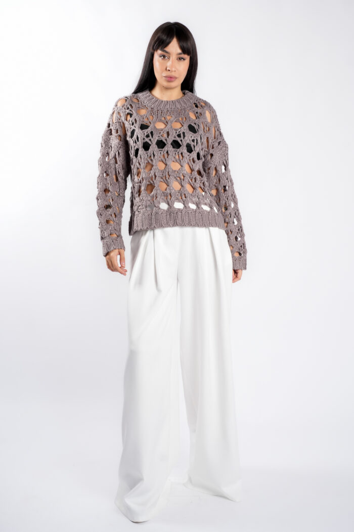 Pulover crosetat Lilac - imagine 1