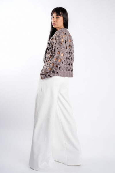 Pulover crosetat Lilac - imagine 3