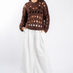 Pulover crosetat Brown