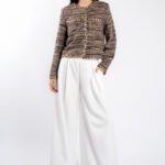 Jacheta texturata multicolor cu nasturi