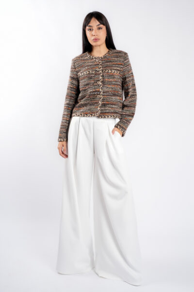 Jacheta texturata multicolor cu nasturi