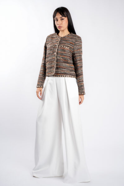 Jacheta texturata multicolor cu nasturi - imagine 2