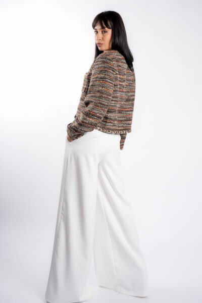 Jacheta texturata multicolor cu nasturi - imagine 3