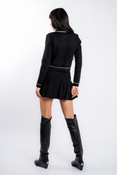 Compleu Black cu guler contrastant - imagine 4