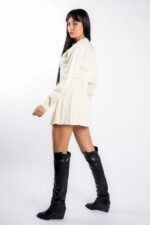 Compleu Ivory cu fusta plisata - imagine 3