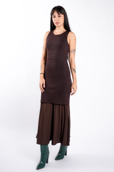 Rochie tricot cu pliseuri si jacheta asortata - imagine 2