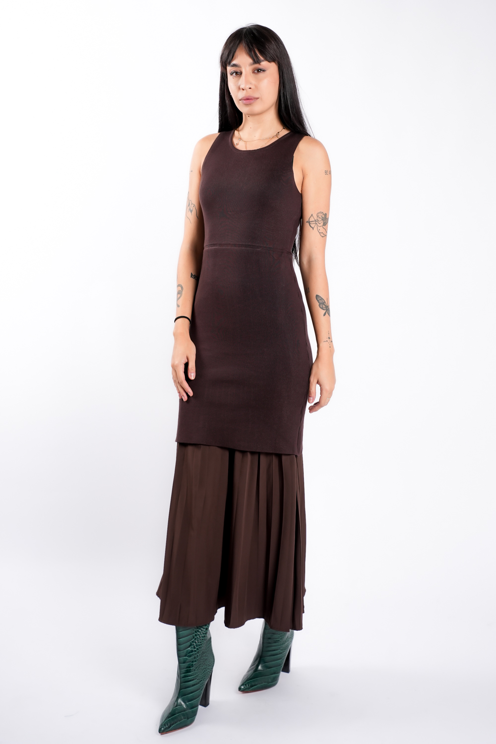 DSC04709 Rochie tricot cu pliseuri si jacheta asortata - imagine 2