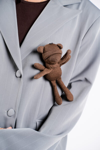 Accesoriu textil ursulet maro