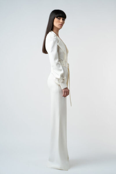 Salopeta cu decolteu adanc white - imagine 5