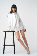 Camasa cu esarfa oversized - imagine 3