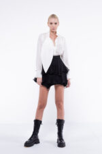 Camasa cu esarfa oversized - imagine 9