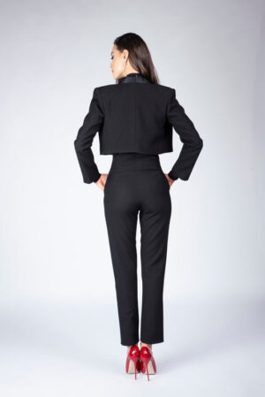 Pantalon negru ca talie inalta - imagine 2