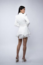 Rochie Sacou cu Inele, Volane si Umeri Exagerați - imagine 2