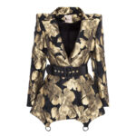 Sacou cu imprimeu editie limitata cu inele și umeri supradimensionați - imagine 6