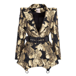 Sacou cu imprimeu editie limitata cu inele și umeri supradimensionați - imagine 6