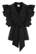 Sacou cu volane arhitecturale Black - imagine 5