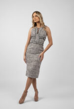 Rochie midi tweed fara maneci - imagine 2