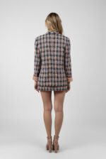 Sacou tweed cu detalii satinate - imagine 4