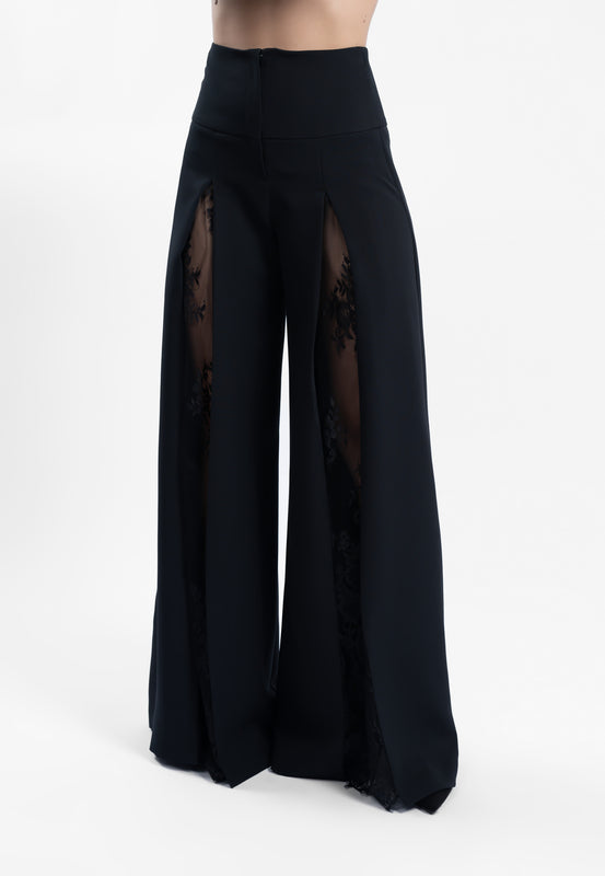 StudioSession-1481edit_800x800 Pantaloni evazați cu inserții din dantelă Chantilly - imagine 4