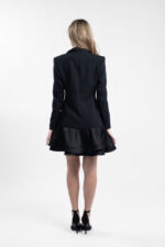 Rochie tip sacou cu volane structurate - imagine 2