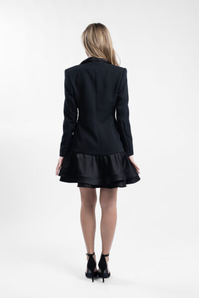 Rochie tip sacou cu volane structurate - imagine 2