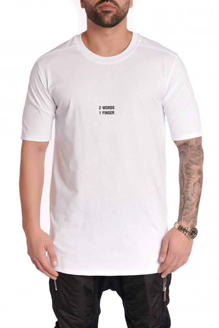 Tricou 2Words1Finger White - imagine 1
