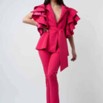 Pantalon conic fucsia