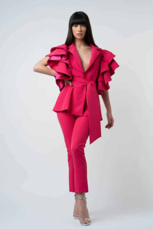 Pantalon conic fucsia