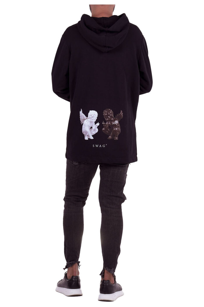 Hanorac oversize Black and White Baby Angel - imagine 1