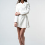 Rochie sacou cu pliuri white