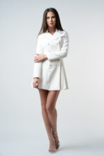 Rochie sacou cu pliuri white
