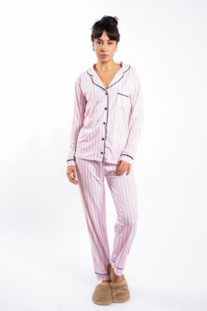 Pijama striped pink