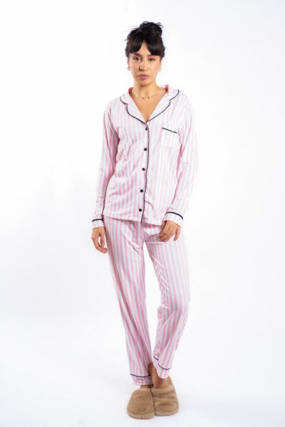 Pijama striped pink