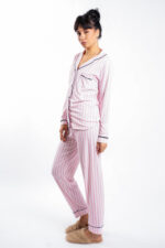 Pijama striped pink - imagine 2