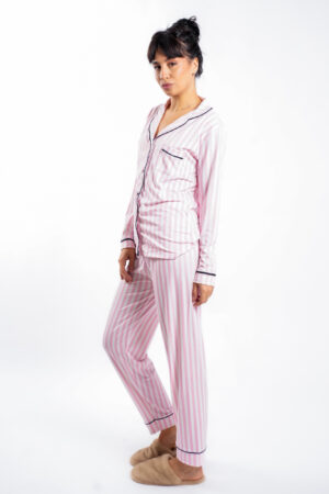 Pijama striped pink - imagine 2