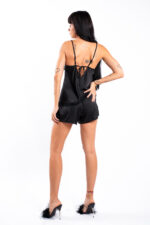 Set satin cu matase black lace - imagine 3