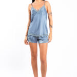 Set satin cu matase blue lace