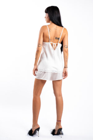 Set satin cu matase white lace - imagine 3